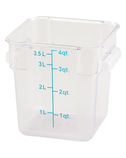 Winco PCSC-4C Hộp Đựng Thực Phẩm Vuông 3.8 lít Polycarbonate Trong Suốt