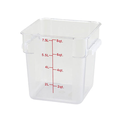 Winco PCSC-8C Hộp Đựng Thực Phẩm Vuông 7.6 lít Polycarbonate Trong Suốt