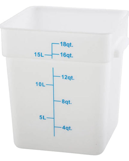 Winco PESC-18 Hộp Đựng Thực Phẩm Vuông 17 lít Polypropylene Màu Trắng