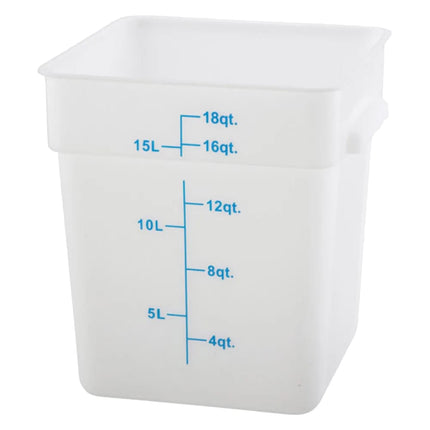 Winco PESC-18 Hộp Đựng Thực Phẩm Vuông 17 lít Polypropylene Màu Trắng