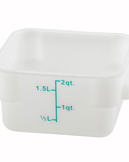 Winco PESC-2 Hộp Đựng Thực Phẩm Vuông 1.9 lít Polypropylene Trắng