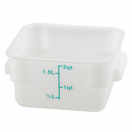 Winco PESC-2 Hộp Đựng Thực Phẩm Vuông 1.9 lít Polypropylene Trắng