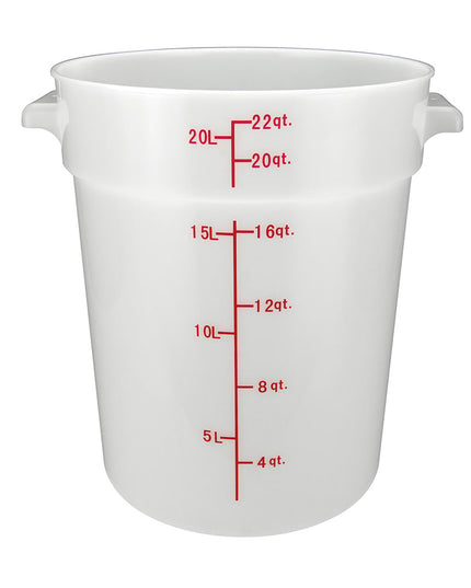 Winco PPRC-22W Thùng Đựng Thực Phẩm Tròn 20.8 lít - Polypropylene, Trắng