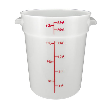 Winco PPRC-22W Thùng Đựng Thực Phẩm Tròn 20.8 lít - Polypropylene, Trắng