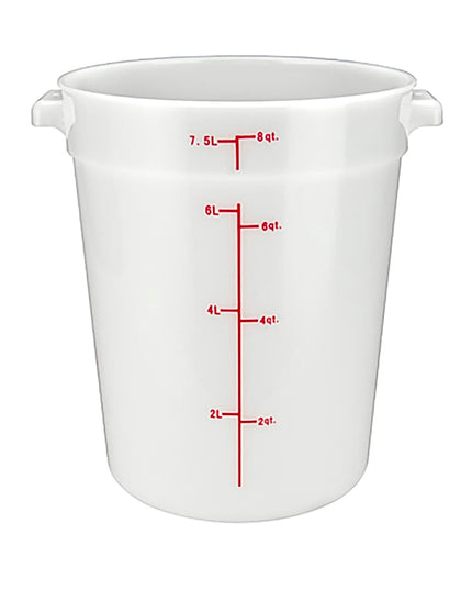 Winco PPRC-8W Hộp Đựng Thực Phẩm Tròn 7.6 Lít - Polypropylene, Trắng