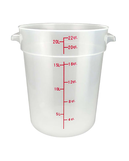 Winco PTRC-22 Hộp Đựng Thực Phẩm Tròn 20.8 lít - Nhựa Polypropylene, Trong Mờ