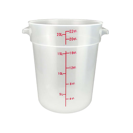 Winco PTRC-22 Hộp Đựng Thực Phẩm Tròn 20.8 lít - Nhựa Polypropylene, Trong Mờ