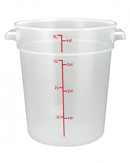 Hộp Đựng Thực Phẩm Tròn Winco PTRC-4 Dung Tích 3.8 l Nhựa Polypropylene Trong Mờ
