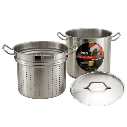 Nồi Hấp/Nấu Mì Winco SSDB-20S 18.9 lít Thép Không Gỉ Dùng Bếp Từ