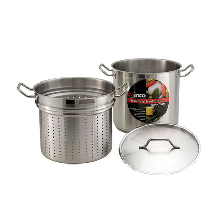 Nồi Hấp/Nấu Mì Winco SSDB-8S 7.6 lít Thép Không Gỉ Dùng Bếp Từ