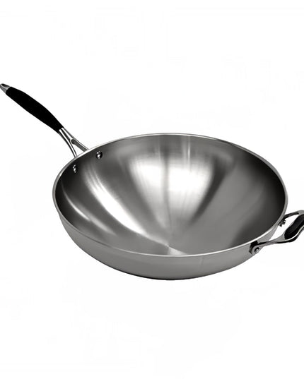 Chảo Xào CookTek 14WOKSS 35.6 cm Thép Không Gỉ - Sử Dụng Bếp Từ
