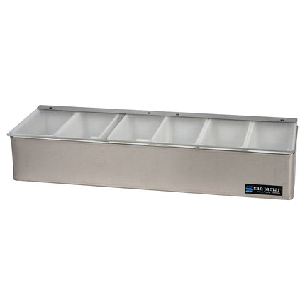 Khay Trang Trí Quầy Bar San Jamar B4186L 6 Ngăn - Nắp Phẳng Bản Lề