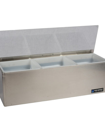 Khay Trang Trí Quầy Bar 3 Ngăn San Jamar B6183L Nắp Phẳng Bản Lề