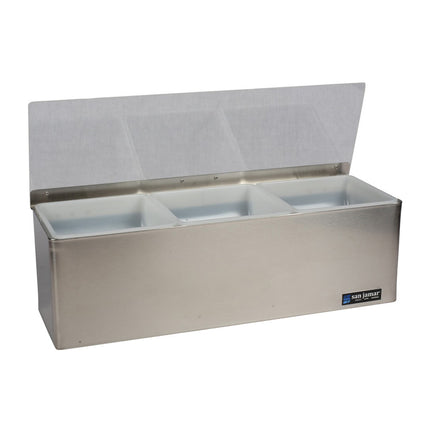 Khay Trang Trí Quầy Bar 3 Ngăn San Jamar B6183L Nắp Phẳng Bản Lề