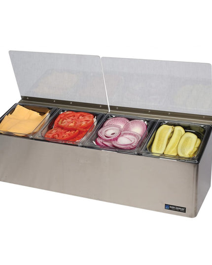 Khay Trang Trí Quầy Bar San Jamar FP8244FL (4) Ngăn - Nắp Phẳng Bản Lề