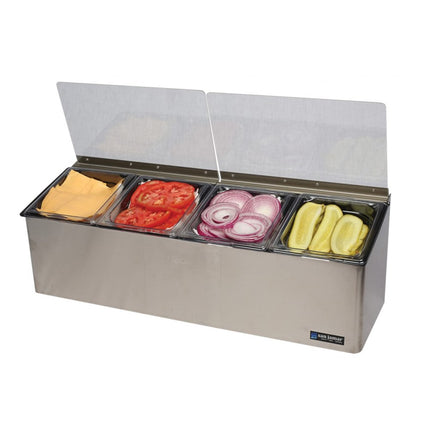 Khay Trang Trí Quầy Bar San Jamar FP8244FL (4) Ngăn - Nắp Phẳng Bản Lề