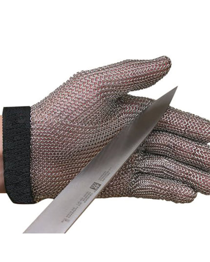 Găng Tay Chống Cắt San Jamar MGA515L Cỡ L Thép Không Gỉ Viền Cổ Tay Xanh Dương