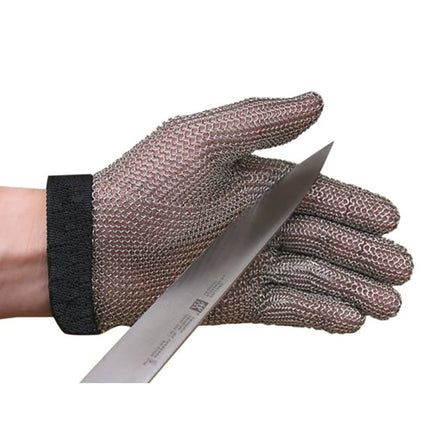 Găng Tay Chống Cắt San Jamar MGA515L Cỡ L Thép Không Gỉ Viền Cổ Tay Xanh Dương