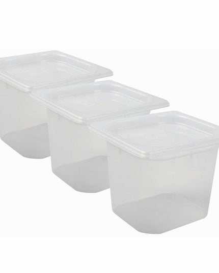 San Jamar MP16RD Khay Đựng Thực Phẩm ModPan Cỡ 1/6 Nắp Đậy - Xếp Chồng Được, Polypropylene, Trong Suốt