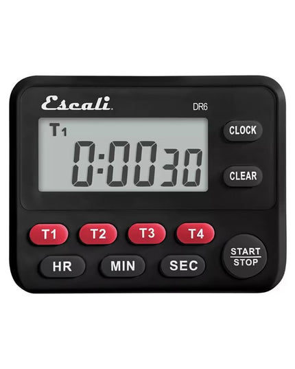 Đồng Hồ Hẹn Giờ Kỹ Thuật Số 4 Sự Kiện San Jamar TMDGTE Escali 8.9 x 7 cm Đen
