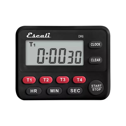 Đồng Hồ Hẹn Giờ Kỹ Thuật Số 4 Sự Kiện San Jamar TMDGTE Escali 8.9 x 7 cm Đen