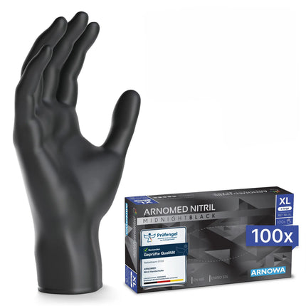 (10 pieces) ARNOWA | Disposable nitrile gloves - 100 pieces- Size XL - Black