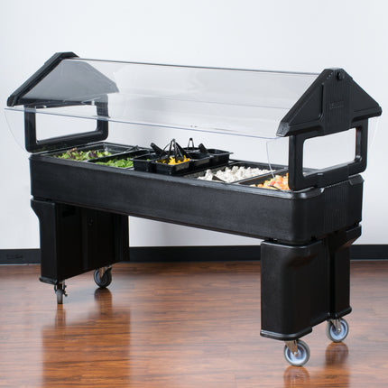 Quầy salad di động đế hở màu đen Carlisle Six Star 660603 1,8 m