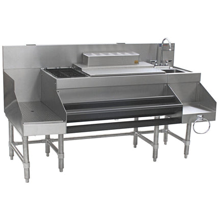 Trạm pha chế cocktail kết hợp thép không gỉ Eagle Group Spec-Bar 2000 CCS-60-2 152 cm kèm mặt làm việc âm 30 cm
