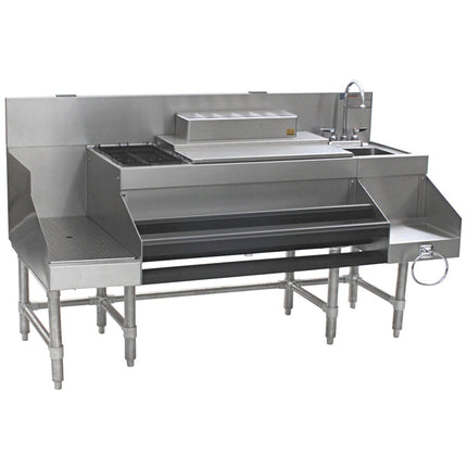 Trạm pha cocktail inox kèm mặt thao tác chìm 46 cm Eagle Group CCS-72-2 Spec-Bar 2000 183 cm