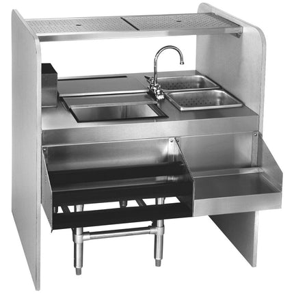 Quầy pha chế cocktail thép không gỉ Eagle Group Spec-Bar CS42-32L thùng đá bên trái 107 cm