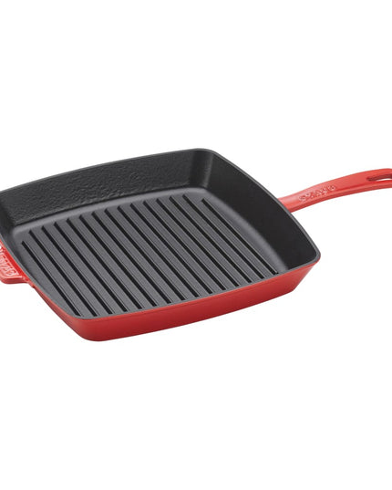 Chảo Nướng Staub 1003315 Vuông 30.5 cm Có Tay Cầm Gang Tráng Men Đỏ Anh Đào