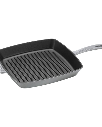 Chảo Nướng Staub 1003311 Vuông 30.5 cm Có Tay Cầm Gang Tráng Men Xám Graphite