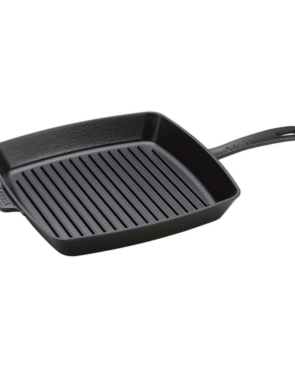 Chảo Nướng Staub 1003307 Vuông 30.5 cm Có Tay Cầm Gang Tráng Men Đen Mờ