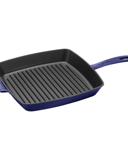 Chảo Nướng Staub 1003328 Vuông 30.5 cm Có Tay Cầm Gang Tráng Men Xanh Đậm