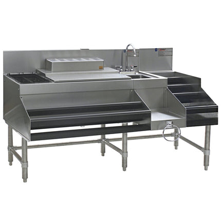Trạm cocktail kết hợp inox Eagle Group CCS-72-1 Spec-Bar 2000 183 cm có trưng bày rượu 46 cm