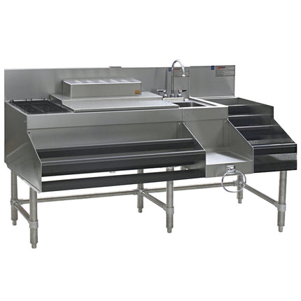 Trạm pha chế cocktail kết hợp inox Eagle Group CCS-66-4 Spec-Bar 2000 168 cm kèm giá trưng bày rượu 46 cm