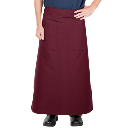 Tạp dề bistro vải poly-cotton Intedge đỏ mận, 2 túi