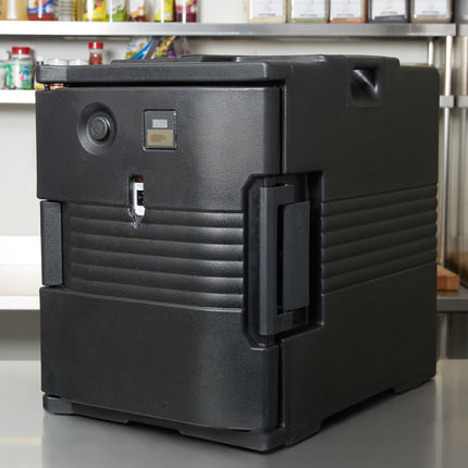 Thùng vận chuyển thực phẩm cách nhiệt bằng điện nạp trước màu đen Cambro Ultra Pan Carrier UPCH400 (110V) - Chứa tối đa