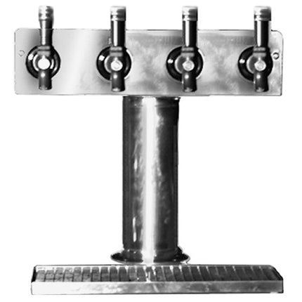 Vòi rót bia Eagle nhóm BT4S-DT Spec-Bar 2000® inox Air-Cooled 4 Tap Tower Drip Tray - 7,6 cm Column