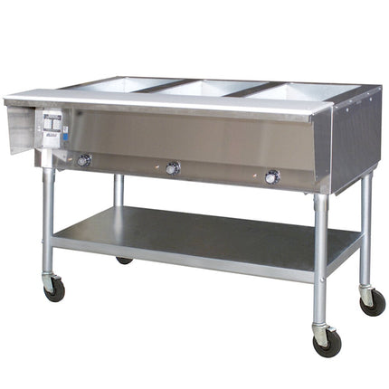 Bàn giữ nóng thức ăn điện di động 3 khay Eagle Group PDHT3 - Khoang hở, 120V