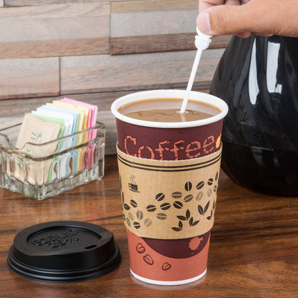 Que khuấy kiêm nút chặn đồ uống màu trắng Royal Paper STRNPLUG-W Stix To Go - Thùng 2.000 cái