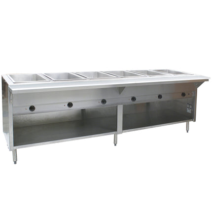 Bàn hâm cách thủy Eagle Group HT6OB dùng gas tự nhiên đế kín 21.000 BTU - 6 khay giếng hở