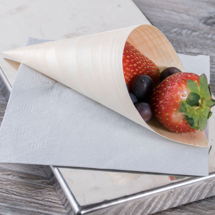 Ly nón phục vụ gỗ dùng một lần TableCraft BAMDCN6 89 ml cỡ nhỏ - Gói 50 cái