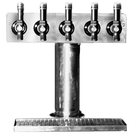 Trụ vòi rót bia làm mát khí thép không gỉ 5 vòi Eagle Group Spec-Bar 2000 BT5S-DT kèm khay hứng - cột 8 cm