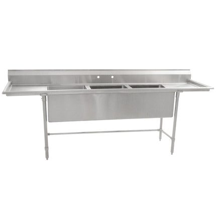 Bồn rửa 3 ngăn chế tạo Eagle Group S14-20-3-18-SL 262 cm với hai mặt ráo nước 46 cm
