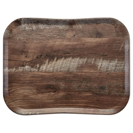 (12 pieces) CAMBRO | CENTURY™ Fibreglass Serving Tray – 430×330 mm – Dark Oak Wood Effect