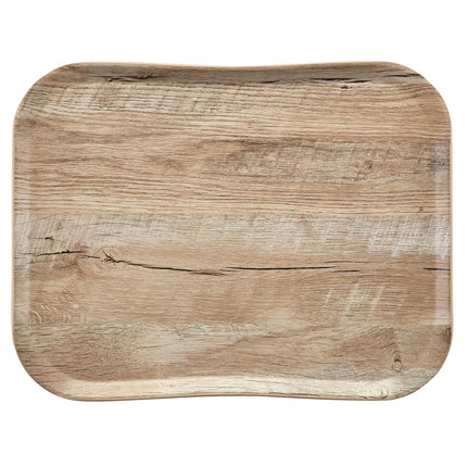 (12 pieces) CAMBRO | CENTURY™ Fibreglass Serving Tray – 430×330 mm – Light Oak Wood Effect – Dishwasher-stable