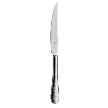 (12 pieces) WMF | Sitello Steak Knife – 18/10 Stainless Steel - 240 mm - Polished - Hammered Finish - Monobloc