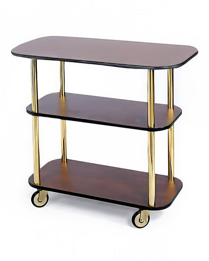 Xe Đẩy Tráng Miệng Chữ Nhật Geneva Thiết Kế Nhiều Tầng - Gỗ Gụ (36100)