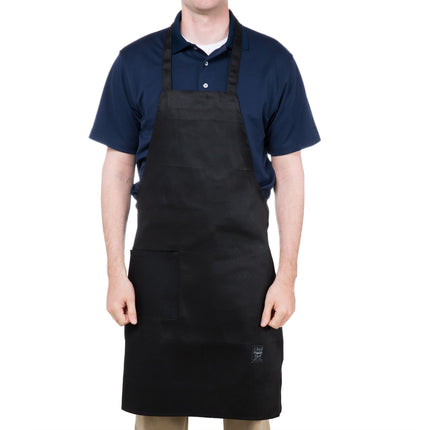 Tạp dề yếm dài vải poly-cotton có thể tùy chỉnh Chef Revival đen, 1 túi